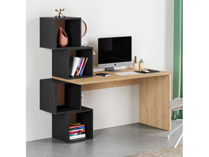 Бюро BALANCE (дъб сапфир/копринено черно)